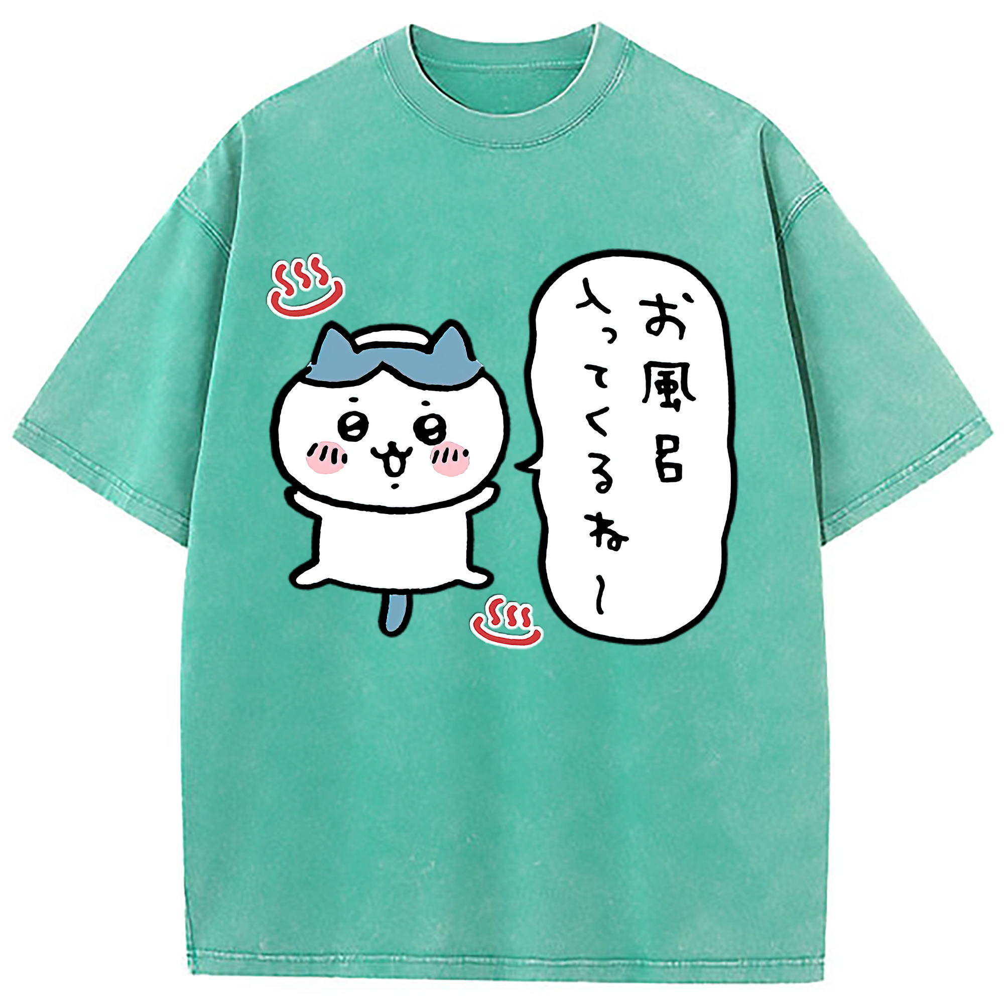 （画像用） ちいかわ ハチワレ Chii-kawa hachiware 綿100% ヴィンテージ風 半袖Tシャツ（フロントプリント）